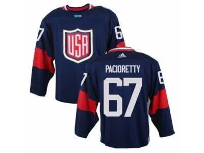 Men Adidas Team USA #67 Max Pacioretty Navy Blue Away 2016 World Cup Ice Hockey Jersey