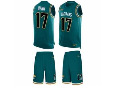 Men's Nike Jacksonville Jaguars #17 Arrelious Benn Limited Teal Green Tank Top Suit NFL Jersey