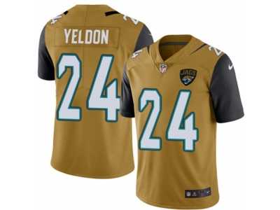Men's Nike Jacksonville Jaguars #24 T.J. Yeldon Limited Gold Rush NFL Jersey