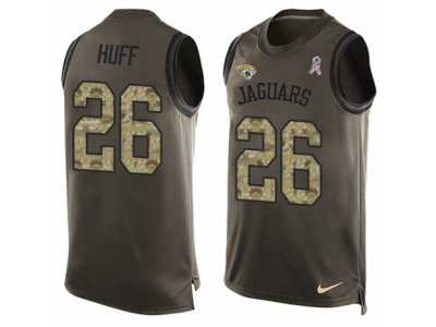 Men's Nike Jacksonville Jaguars #26 Marqueston Huff Limited Green Salute to Service Tank Top NFL Jersey