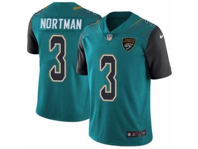 Men's Nike Jacksonville Jaguars #3 Brad Nortman Vapor Untouchable Limited Teal Green Team Color NFL Jersey