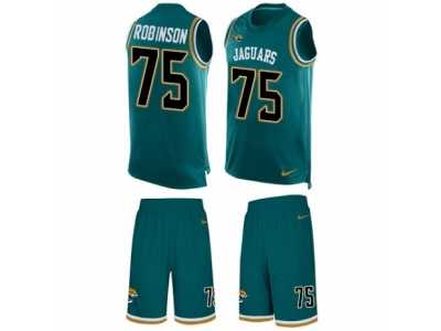 Men's Nike Jacksonville Jaguars #75 Cam Robinson Limited Teal Green Tank Top Suit NFL Jersey