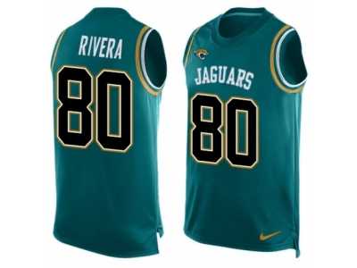 Men's Nike Jacksonville Jaguars #80 Mychal Rivera Limited Teal Green Player Name & Number Tank Top NFL Jersey