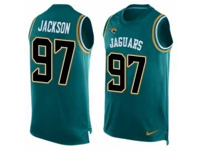 Men's Nike Jacksonville Jaguars #97 Malik Jackson Limited Teal Green Player Name & Number Tank Top NFL Jersey
