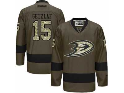 Anaheim Ducks #15 Ryan Getzlaf Green Salute to Service Stitched NHL Jersey
