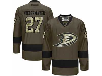 Anaheim Ducks #27 Niedermayer Green Salute to Service Stitched NHL Jersey