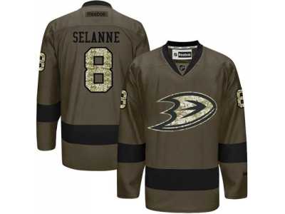 Anaheim Ducks #8 Teemu Selanne Green Salute to Service Stitched NHL Jersey