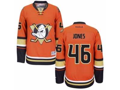 Men's Reebok Anaheim Ducks #46 Max Jones Authentic Orange Third NHL Jersey