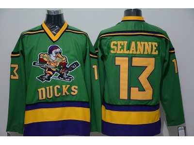 NHL Anaheim Ducks #13 Teemu Selanne green jerseys