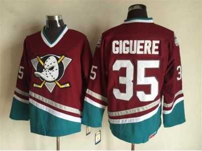 NHL Anaheim Ducks #35 Giguere Throwback red jerseys