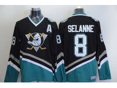 NHL Anaheim Ducks #8 Teemu Selanne Black CCM Throwback Stitched Jerseys