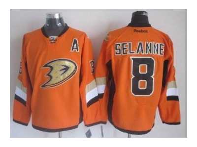 nhl jerseys anaheim ducks #8 teemu selanne orange[2014 new stadium][patch A]