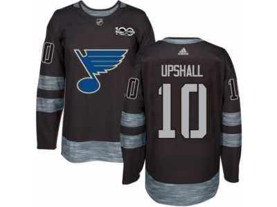 Men's Adidas St. Louis Blues #10 Scottie Upshall Authentic Black 1917-2017 100th Anniversary NHL Jersey