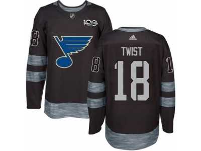 Men's Adidas St. Louis Blues #18 Tony Twist Authentic Black 1917-2017 100th Anniversary NHL Jersey