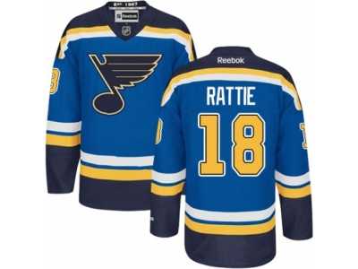 Men's Reebok St. Louis Blues #18 Ty Rattie Authentic Royal Blue Home NHL Jersey