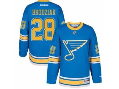Men's Reebok St. Louis Blues #28 Kyle Brodziak Authentic Blue 2017 Winter Classic NHL Jersey