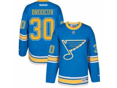 Men's Reebok St. Louis Blues #30 Martin Brodeur Authentic Blue 2017 Winter Classic NHL Jersey