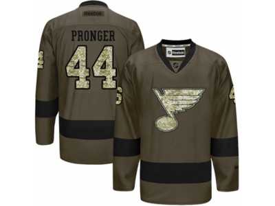 Men's Reebok St. Louis Blues #44 Chris Pronger Authentic Green Salute to Service NHL Jersey