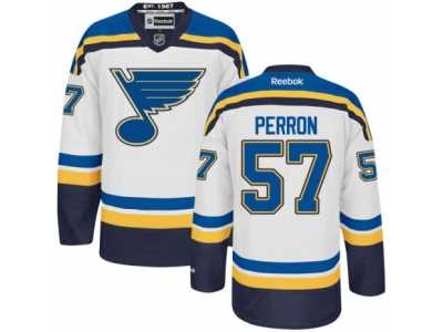 Men's Reebok St. Louis Blues #57 David Perron Authentic White Away NHL Jersey