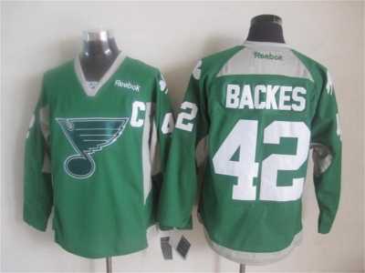 NHL st. louis blues #42 David Backes Training green jerseys