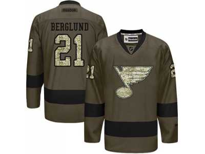 St. Louis Blues #21 Patrik Berglund Green Salute to Service Stitched NHL Jersey