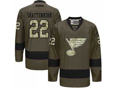 St. Louis Blues #22 Kevin Shattenkirk Green Salute to Service Stitched NHL Jersey