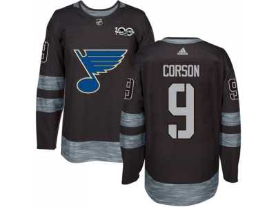 St. Louis Blues #9 Shayne Corson Black 1917-2017 100th Anniversary Stitched NHL Jersey