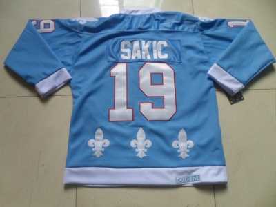 nhl jerseys quebec nordiques #19 sakic lt.blue[ccm]