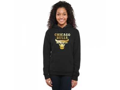 Women''s Chicago Bulls Gold Collection Pullover Hoodie Black