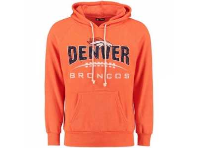 Denver Broncos Majestic Orange First Down Tri-Blend Pullover Hoodie
