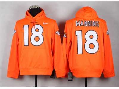 Nike Denver Broncos #18 Peyton Manning Orange jerseys(Pullover Hoodie)
