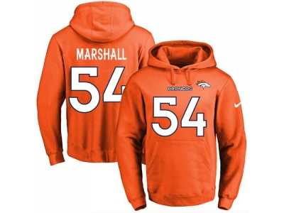 Nike Denver Broncos #54 Brandon Marshall Orange Name & Number Pullover NFL Hoodie