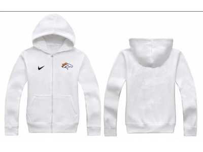 Nike Denver Broncos Authentic Logo Hoodie Grey white