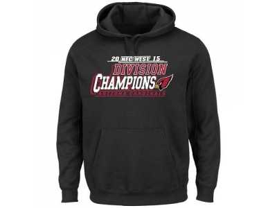 Men's Arizona Cardinals Majestic Black 2015 NFC West Division Champions Pullover Hoodie