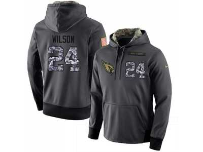 NFL Men's Nike Arizona Cardinals #24 Adrian Wilson Stitched Black Anthracite Salute to Service Player Performance Hoodie