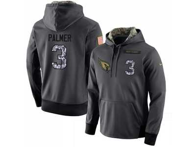 NFL Men's Nike Arizona Cardinals #3 Carson Palmer Stitched Black Anthracite Salute to Service Player Performance Hoodie