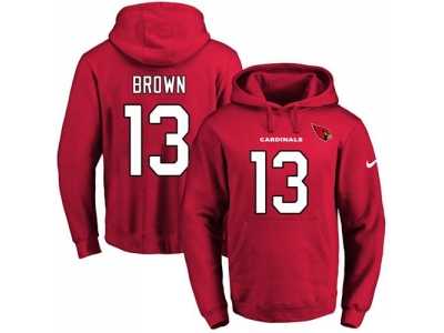 Nike Arizona Cardinals #13 Jaron Brown Red Name & Number Pullover NFL Hoodie
