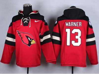 Nike Arizona Cardinals #13 Kurt Warner red-black jerseys[pullover hooded sweatshirt]