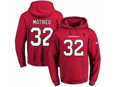 Nike Arizona Cardinals #32 Tyrann Mathieu Red Name & Number Pullover NFL Hoodie