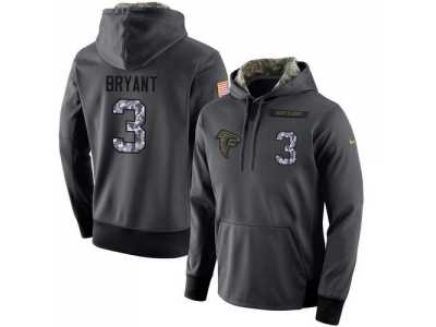 Men's Nike Atlanta Falcons #3 Matt Bryant Stitched Black Anthracite Salute to Service Player Performance Hoodie