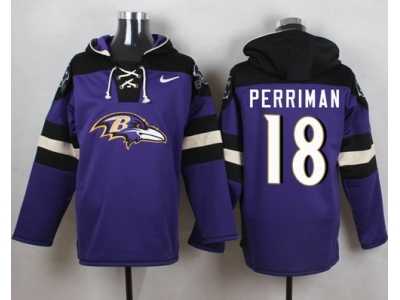 Nike Baltimore Ravens #18 Breshad Perriman Purple Player Pullover Hoodie