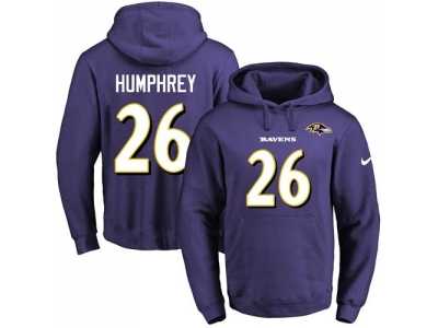Nike Baltimore Ravens #26 Marlon Humphrey Purple Name & Number Pullover NFL Hoodie