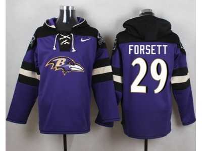 Nike Baltimore Ravens #29 Justin Forsett Purple Player Pullover Hoodie