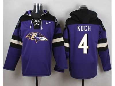 Nike Baltimore Ravens #4 Sam Koch Purple Player Pullover NFL Hoodie