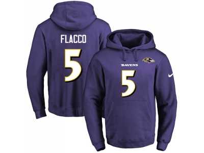 Nike Baltimore Ravens #5 Joe Flacco Purple Name & Number Pullover NFL Hoodie