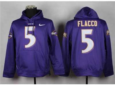 Nike Baltimore Ravens #5 Joe Flacco purple jerseys(Pullover Hoodie)