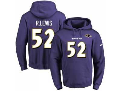 Nike Baltimore Ravens #52 Ray Lewis Purple Name & Number Pullover NFL Hoodie