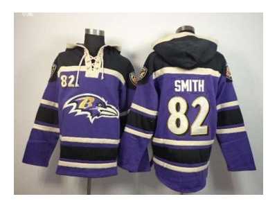 Nike nfl jerseys baltimore ravens #82 torrey smith purple-black[pullover hooded sweatshirt]