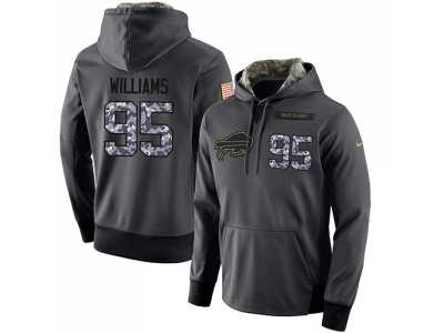 NFL Men's Nike Buffalo Bills #95 Kyle Williams Stitched Black Anthracite Salute to Service Player Performance Hoodie