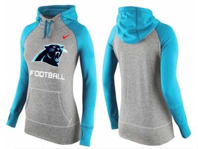 Women Nike Carolina Panthers Performance Hoodie Grey & Light Blue_1